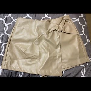 Brand new Pink Lily tan wrap leather skort